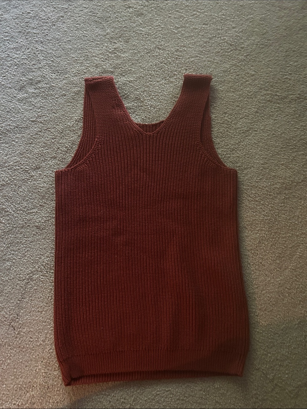 LOFT Brick Red Ribbed Tank - Picture 3 of 3